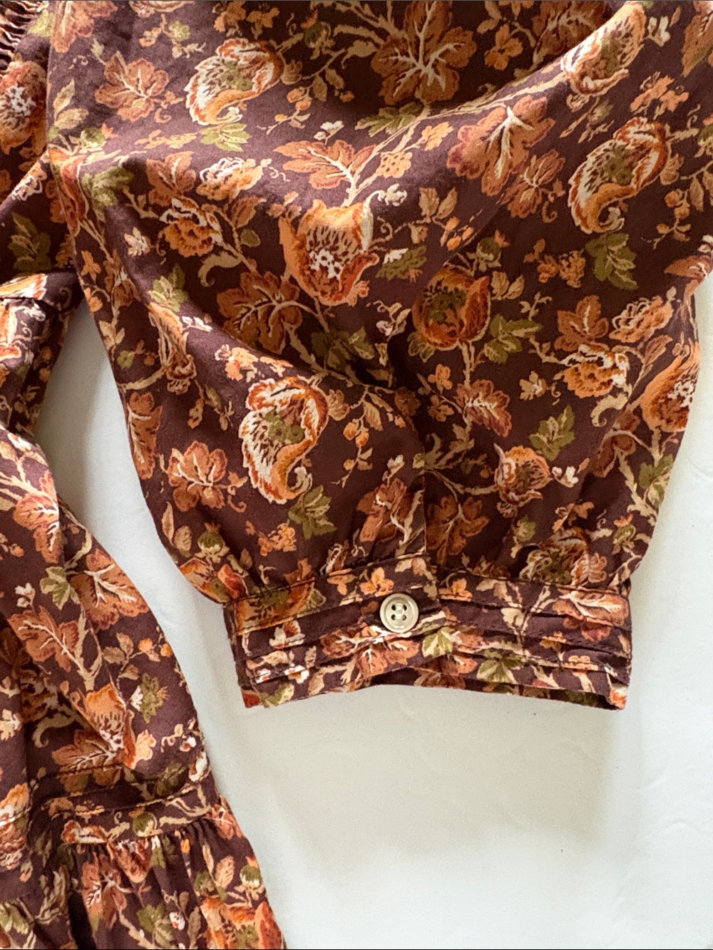 Doen Philana Mulberry Vine Floral Organic Cotton Tiered Maxi Dress Small - Picture 10 of 14